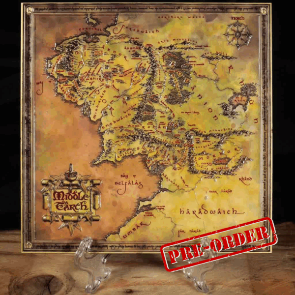 LOTR Mappa della Terra di Mezzo Metallo Numerata (Pre-order)