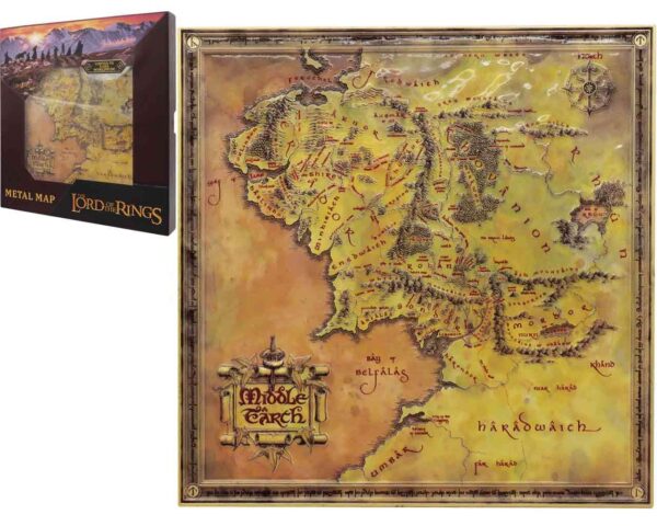 LOTR Mappa della Terra di Mezzo Metallo Numerata (Pre-order) - immagine 2